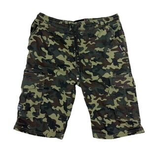 Akademiks Camo Cargo Men's Shorts Sz Large Drawstring Waist Y2K Utility